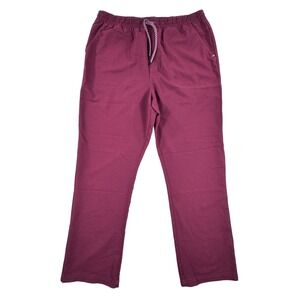 JAANUU‎ Scrubs Pants Women XL Burgundy Wine Drawstring Pockets J85018